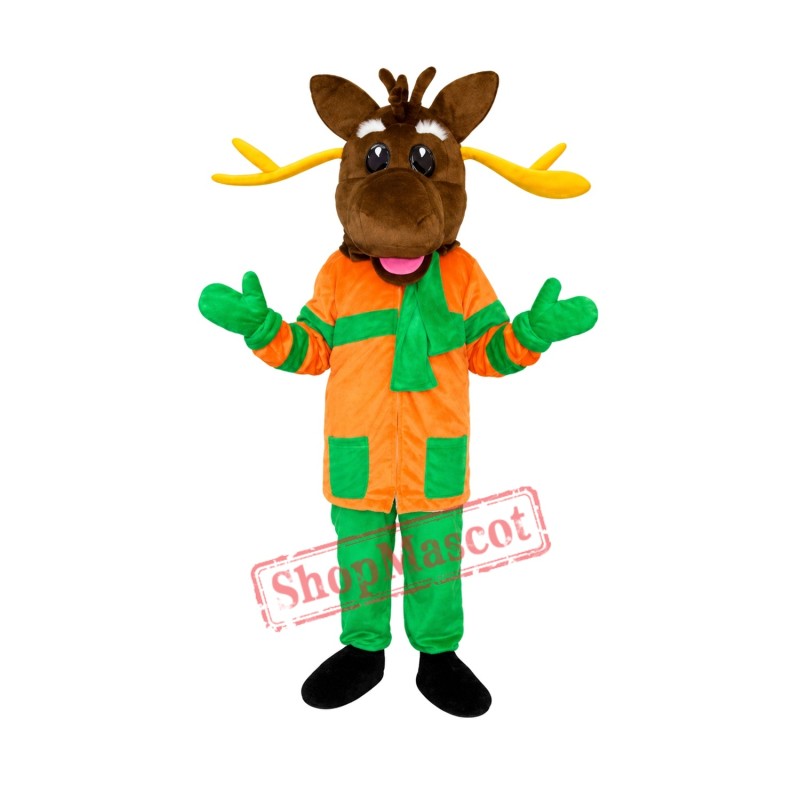 Christmas Deer Adult Mascot Costume Free Shipping