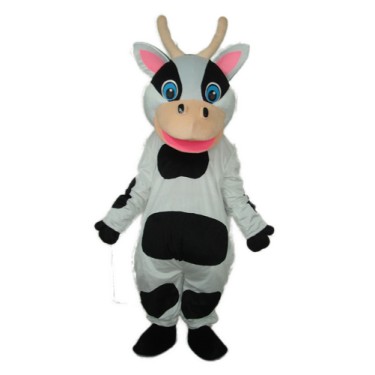Black Dot Cow Mascot Adult Costume Free Shipping
