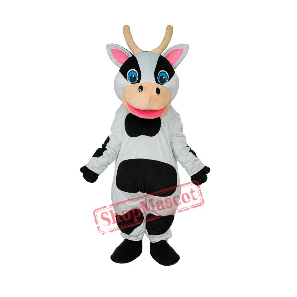 Black Dot Cow Mascot Adult Costume Free Shipping