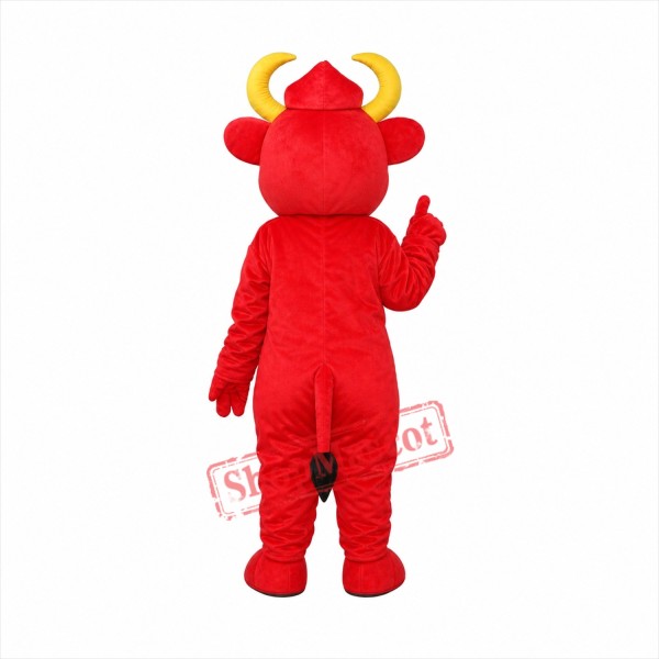 Yellow Mouse Red Cow Mascot Adult Costume Free Shipping