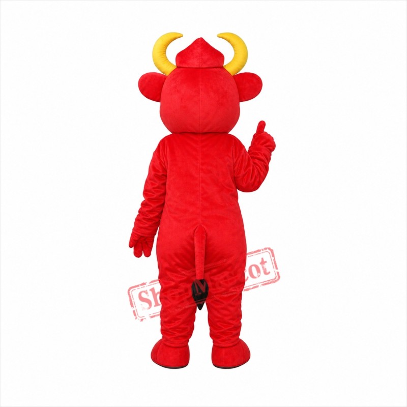 Yellow Mouse Red Cow Mascot Adult Costume Free Shipping