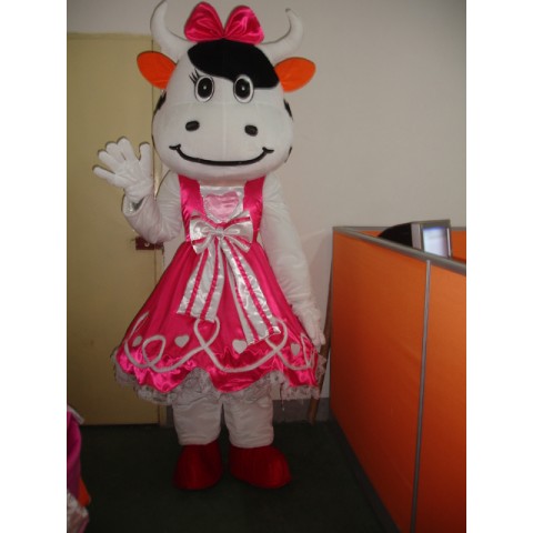 Pink Cattle Mascot Costume Free Shipping