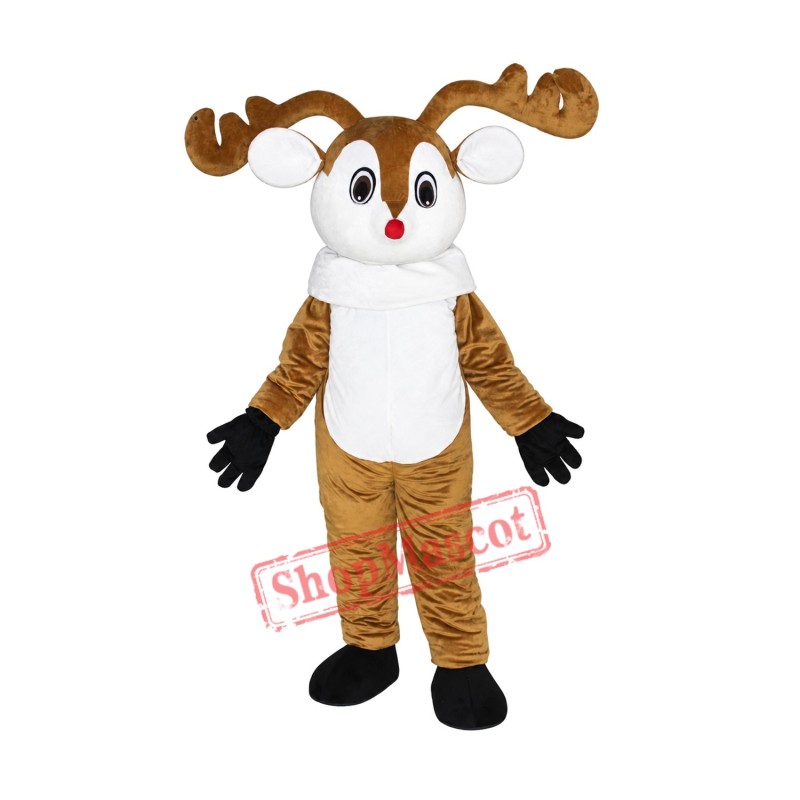 Red Nose Deer Mascot Costume Adult Deer Costume Free Shipping Red Nose Deer Mascot Costume Adult Deer Costume Free Shipping