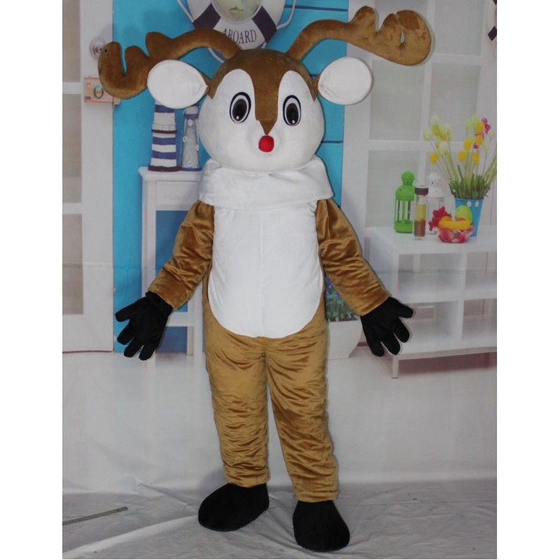 Red Nose Deer Mascot Costume Adult Deer Costume Free Shipping
