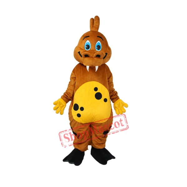 Golden Brown Dinosaur Mascot Adult Costume Free Shipping