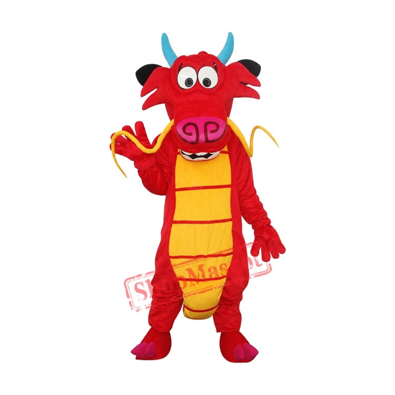 Red Mushu Mascot Adult Costume Free Shipping Red Mushu Mascot Adult Costume Free Shipping
