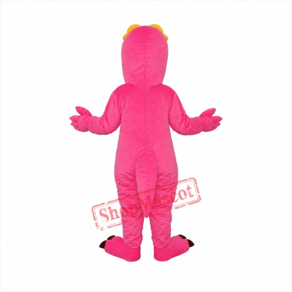 Pink Dinosaur with Glasses Mascot Adult Costume Free Shipping Pink Dinosaur with Glasses Mascot Adult Costume Free Shipping
