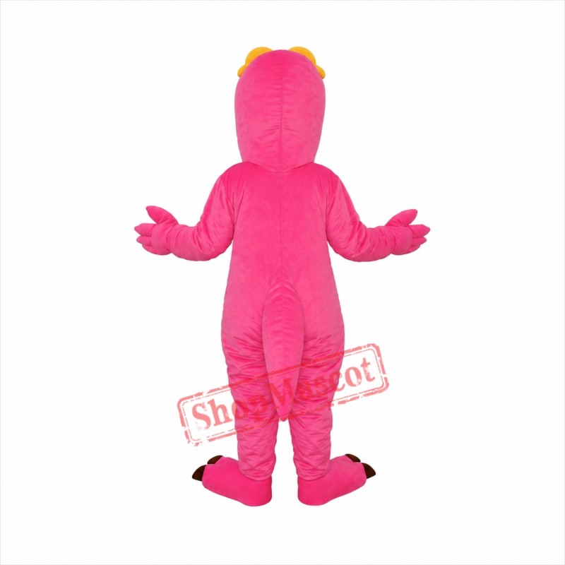 Pink Dinosaur with Glasses Mascot Adult Costume Free Shipping Pink Dinosaur with Glasses Mascot Adult Costume Free Shipping