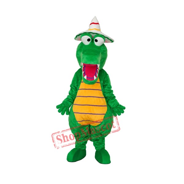 Crocodile with Hat Mascot Adult Costume Free Shipping Crocodile with Hat Mascot Adult Costume Free Shipping