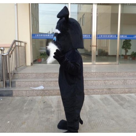 Black Dog Mascot Costume Cartoon Free Shipping