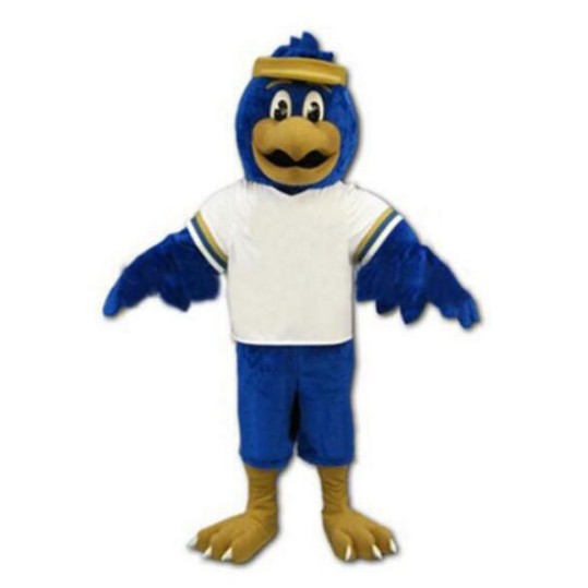 Blue Falcon Mascot Costume Character Eagle Bird Free Shipping