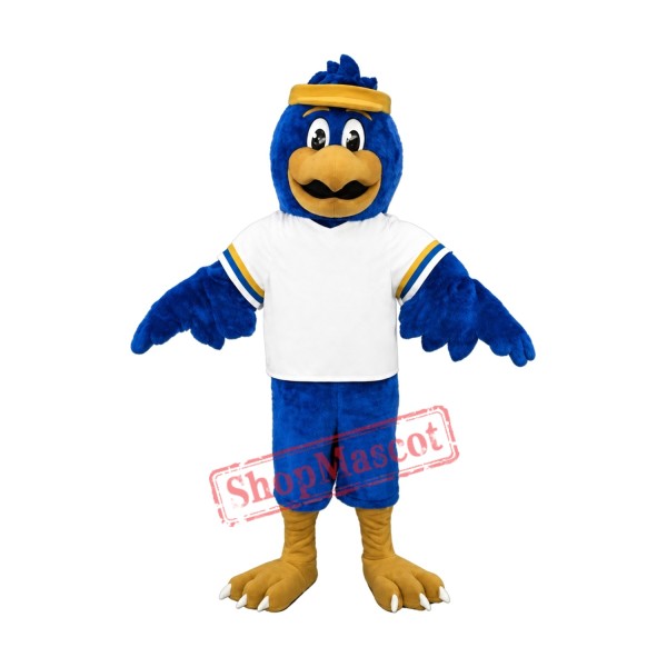 Blue Falcon Mascot Costume Character Eagle Bird Free Shipping