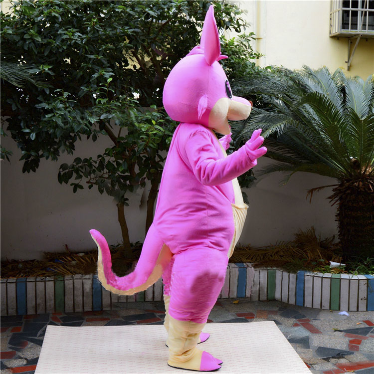 Pink Cartoon Kangaroo Mascot Costume Free Shipping
