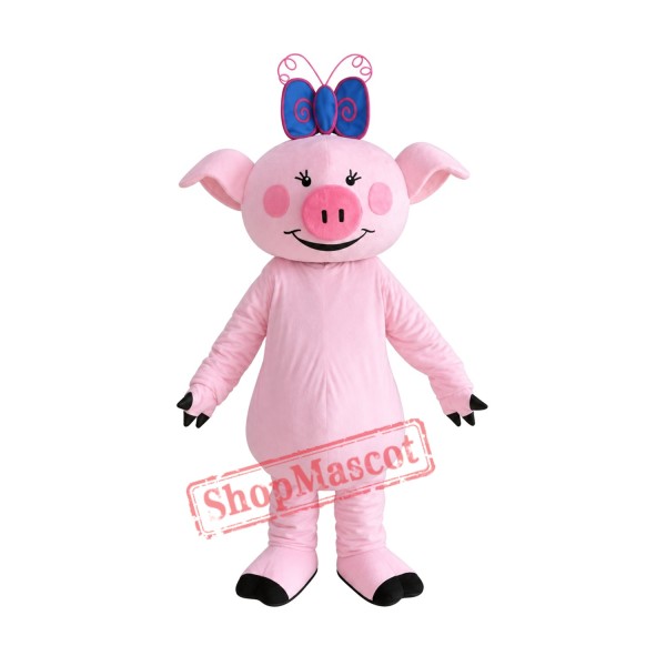 Character Adult cute pink pig Mascot Costume Free Shipping