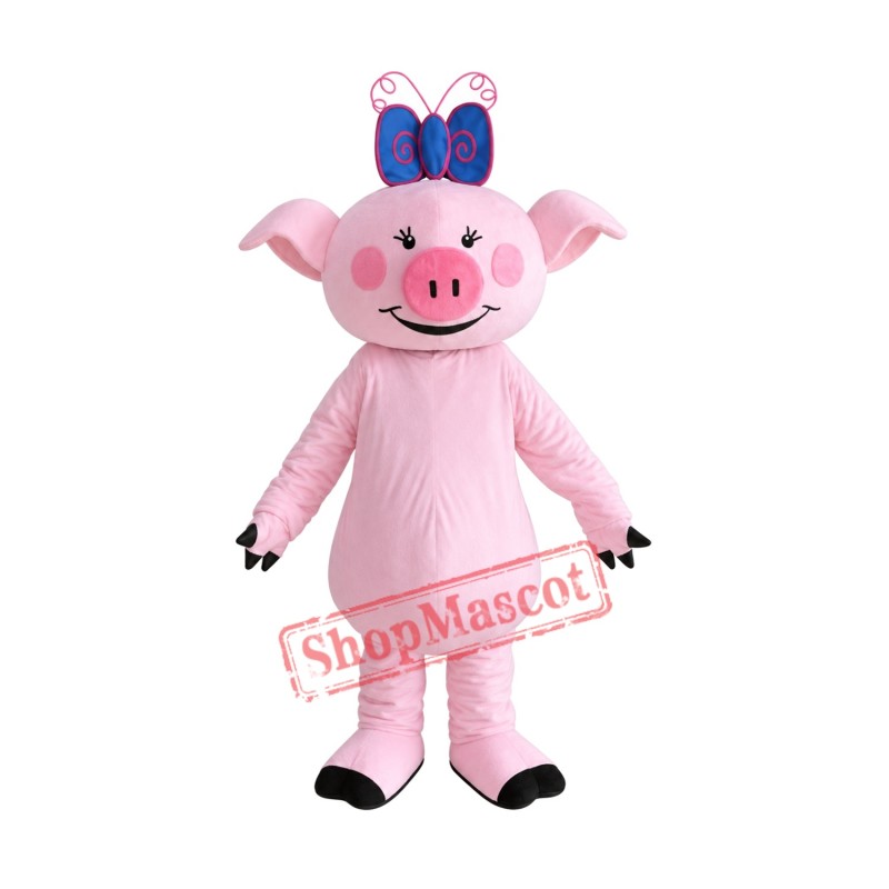 Character Adult cute pink pig Mascot Costume Free Shipping