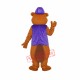 Beaver In Purple Hat Mascot Costume