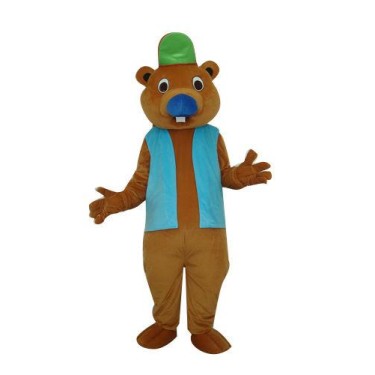 Brown Beaver W Big Tail Mascot Costume