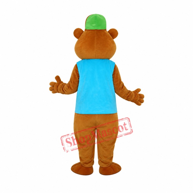 Brown Beaver W Big Tail Mascot Costume Brown Beaver W Big Tail Mascot Costume