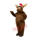 Cute Brown Mascot Costume Deer with Santa Hat Cute Brown Mascot Costume Deer with Santa Hat