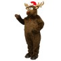 Cute Brown Mascot Costume Deer with Santa Hat