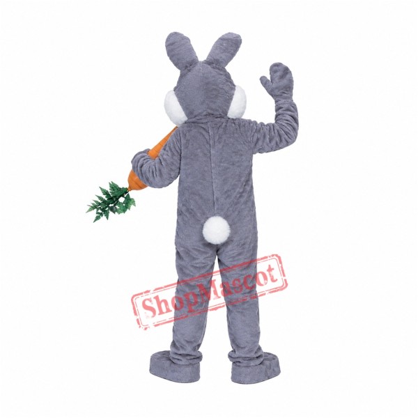Grey Plush Bunny Mascot Costume Free Shipping