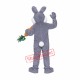 Grey Plush Bunny Mascot Costume Free Shipping