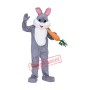 Grey Plush Bunny Mascot Costume Free Shipping
