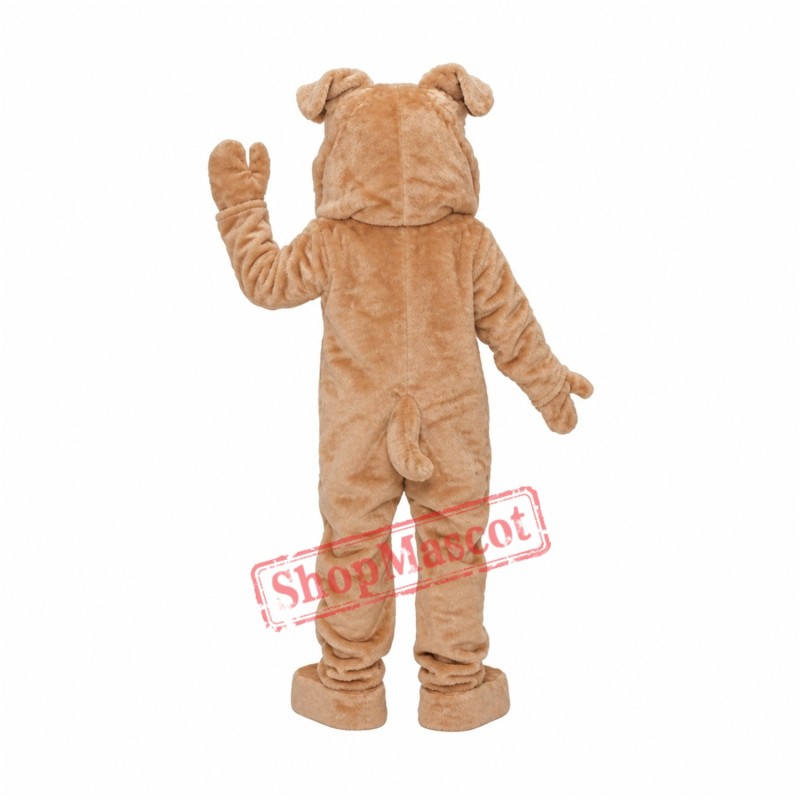 Adult Super Deluxe Tan Mascot Bulldog Costume Adult Super Deluxe Tan Mascot Bulldog Costume