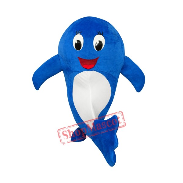 2nd Version of Blue Dolphin Mascot Adult Costume Free Shipping