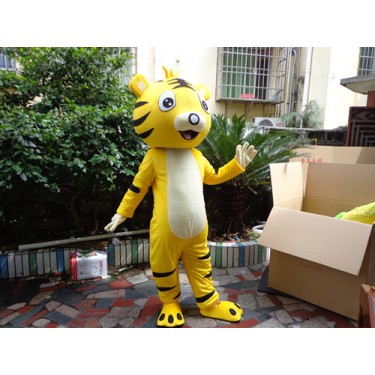 Yellow Cartton Tiger Mascot Costume Free Shipping