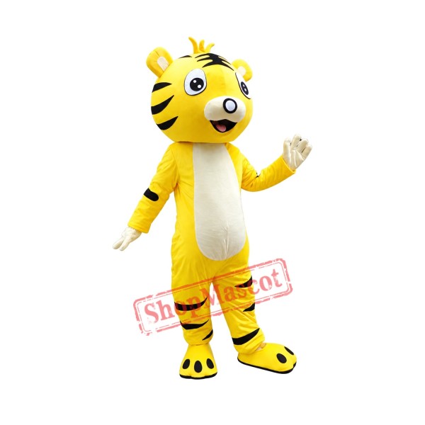 Yellow Cartton Tiger Mascot Costume Free Shipping