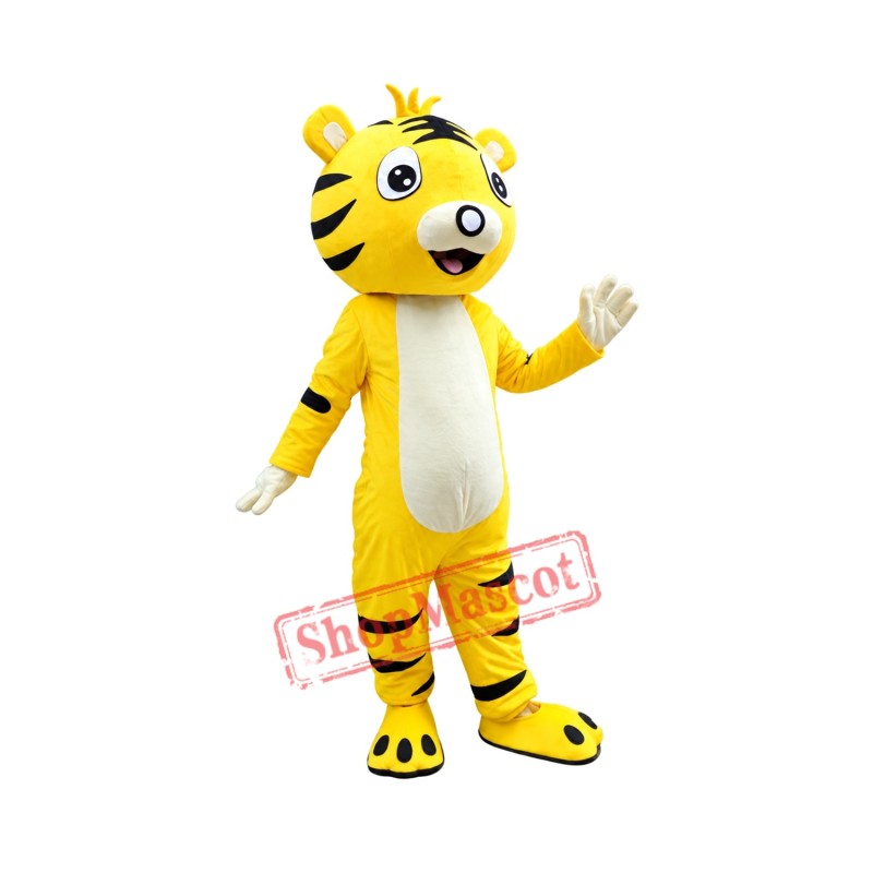 Yellow Cartton Tiger Mascot Costume Free Shipping