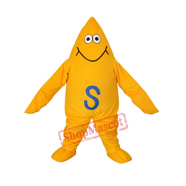 Yellow Starfish Short Plush Adult Mascot Costume Free Shipping