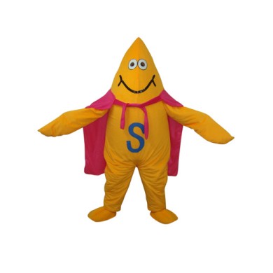 Yellow Starfish Short Plush Adult Mascot Funny Costume Free Shipping