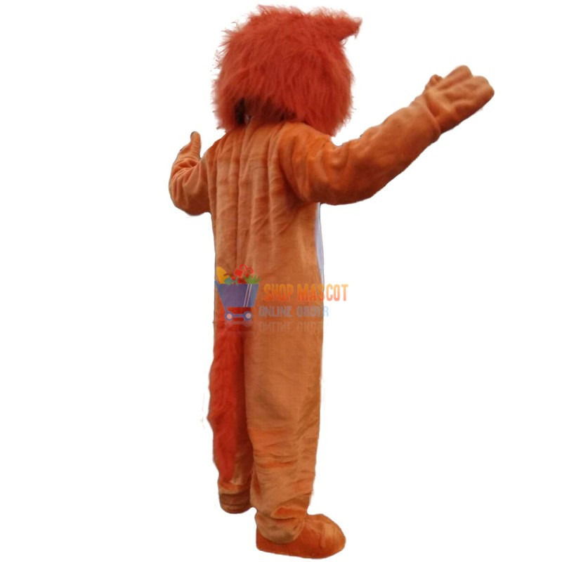 Plush Orange Wolf Mascot Costume