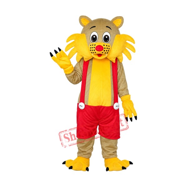 Yellow Face Cat Adult Mascot Costume