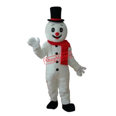 Snowman with Black Hat Mascot Adult Costume