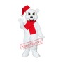 White Christmas Bear Mascot Adult Costume