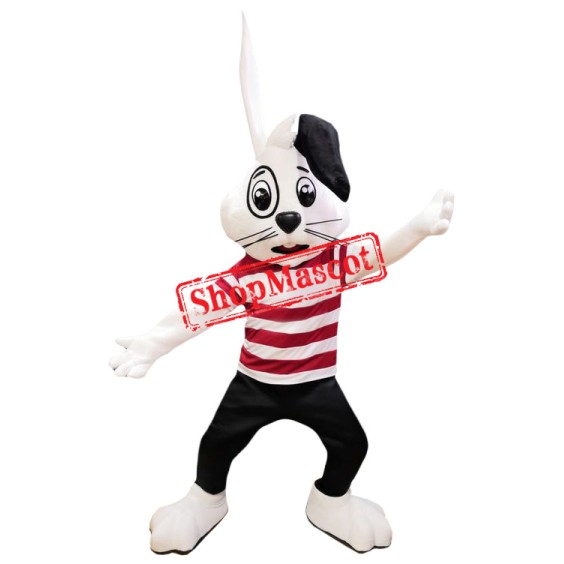 Superb White Black Rabbit Mascot Costume