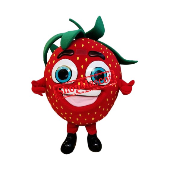 Superb Realistic Strawberry Mascot Costume