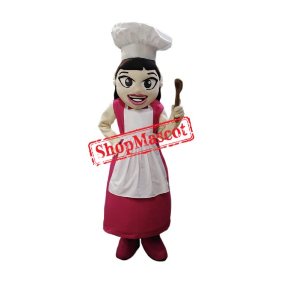Friendly Female Chef Mascot Costume