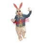 Happy Blue Suit Easter Bunny Mascot Costume