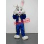 Happy Blue Suit Easter Bunny Mascot Costume