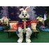 Realistic Blue Suit Rabbit Mascot Costume