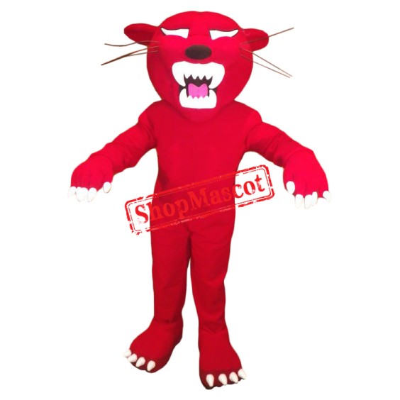 Superb Red Panther Mascot Costume