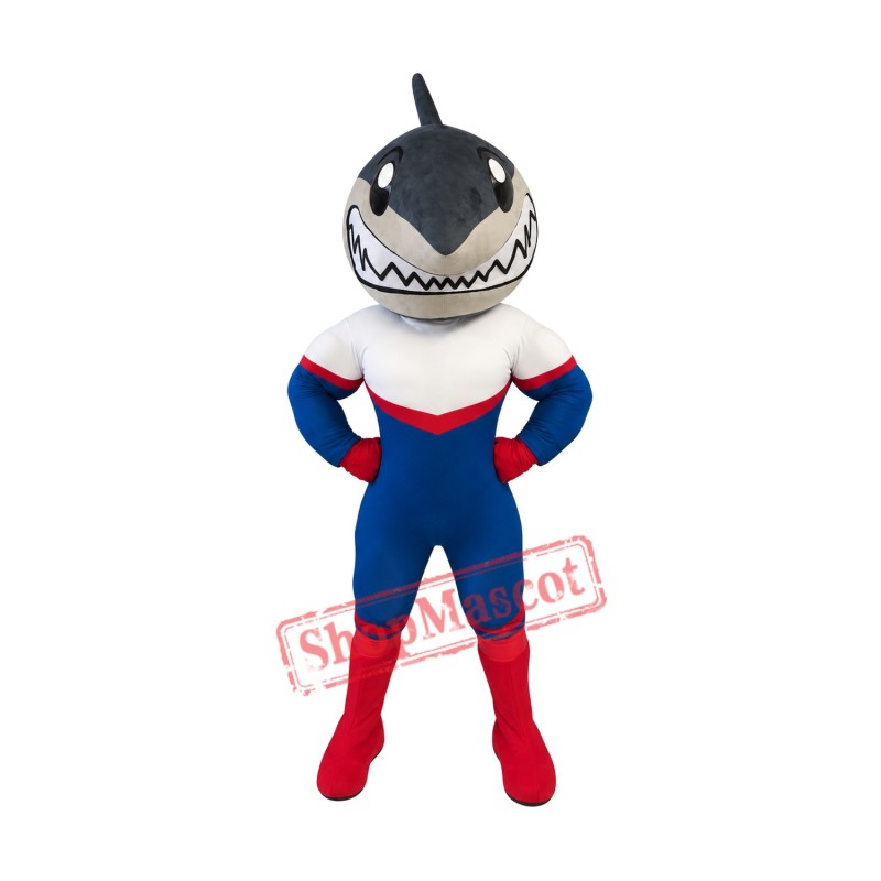 Sport Muscular Shark Mascot Costume Sport Muscular Shark Mascot Costume