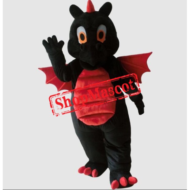 Black Red Dragon Mascot Costume