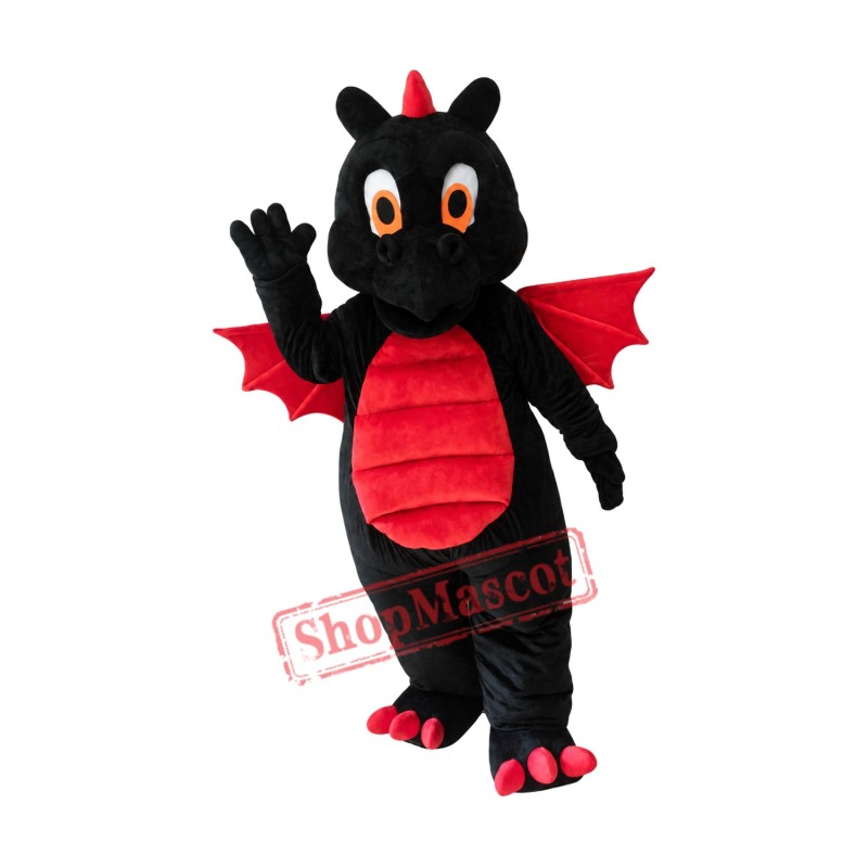 Black Red Dragon Mascot Costume Black Red Dragon Mascot Costume