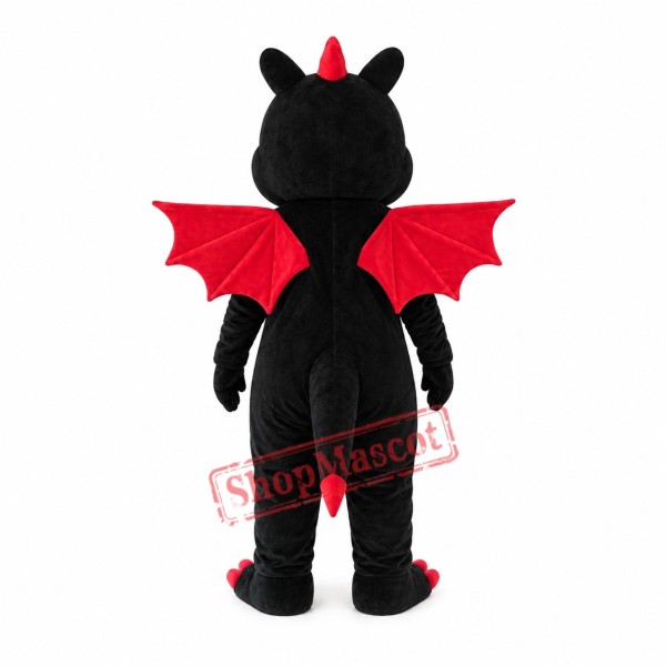Black Red Dragon Mascot Costume Black Red Dragon Mascot Costume