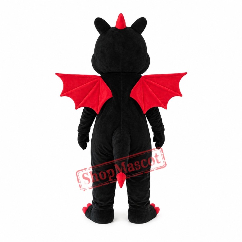 Black Red Dragon Mascot Costume Black Red Dragon Mascot Costume
